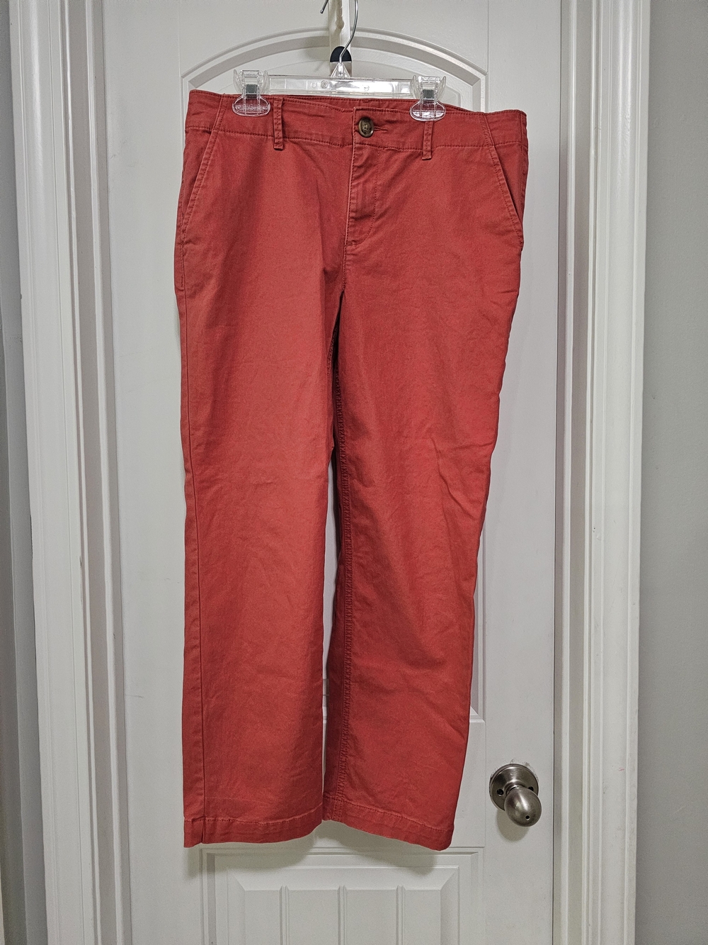 LOFT "The Slim" Women's Coral Straight-Leg Chino Pants